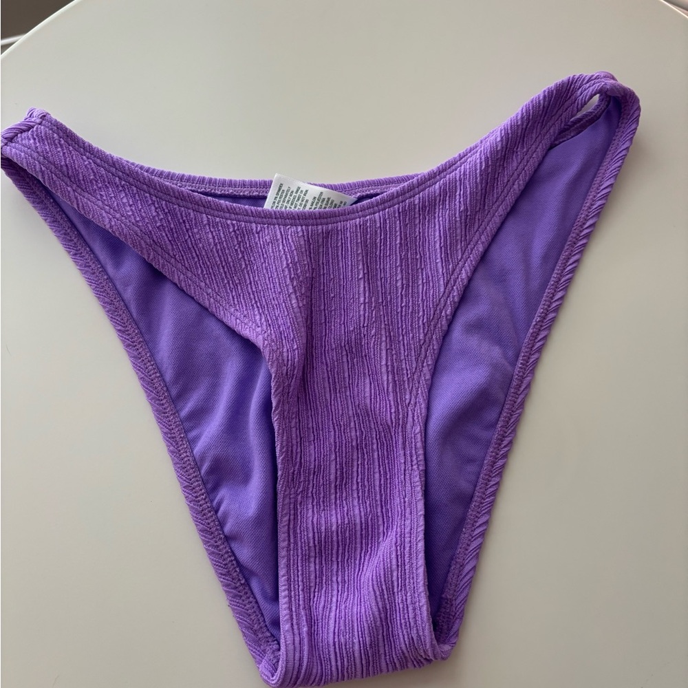 Purple textured bikini bottom